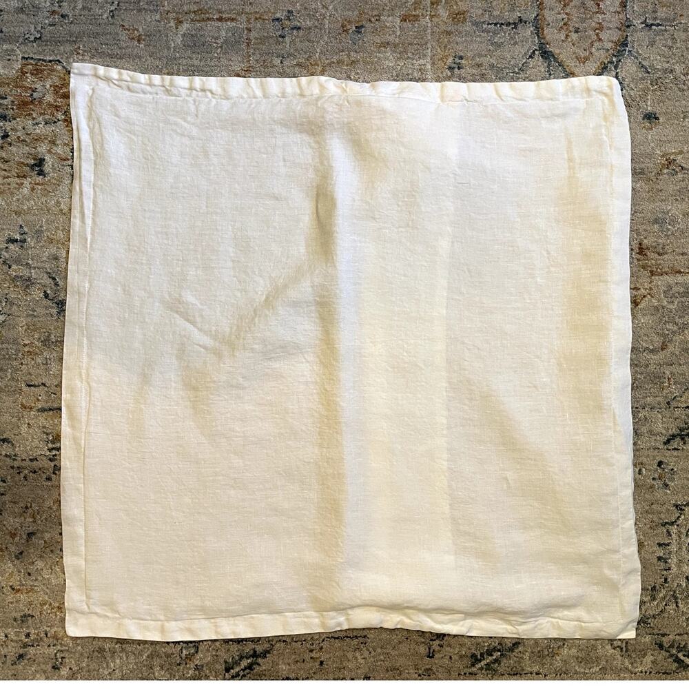 Quince Linen Euro Sham 26x26 White Minimalist Sustainable Quiet Luxury NWOT
